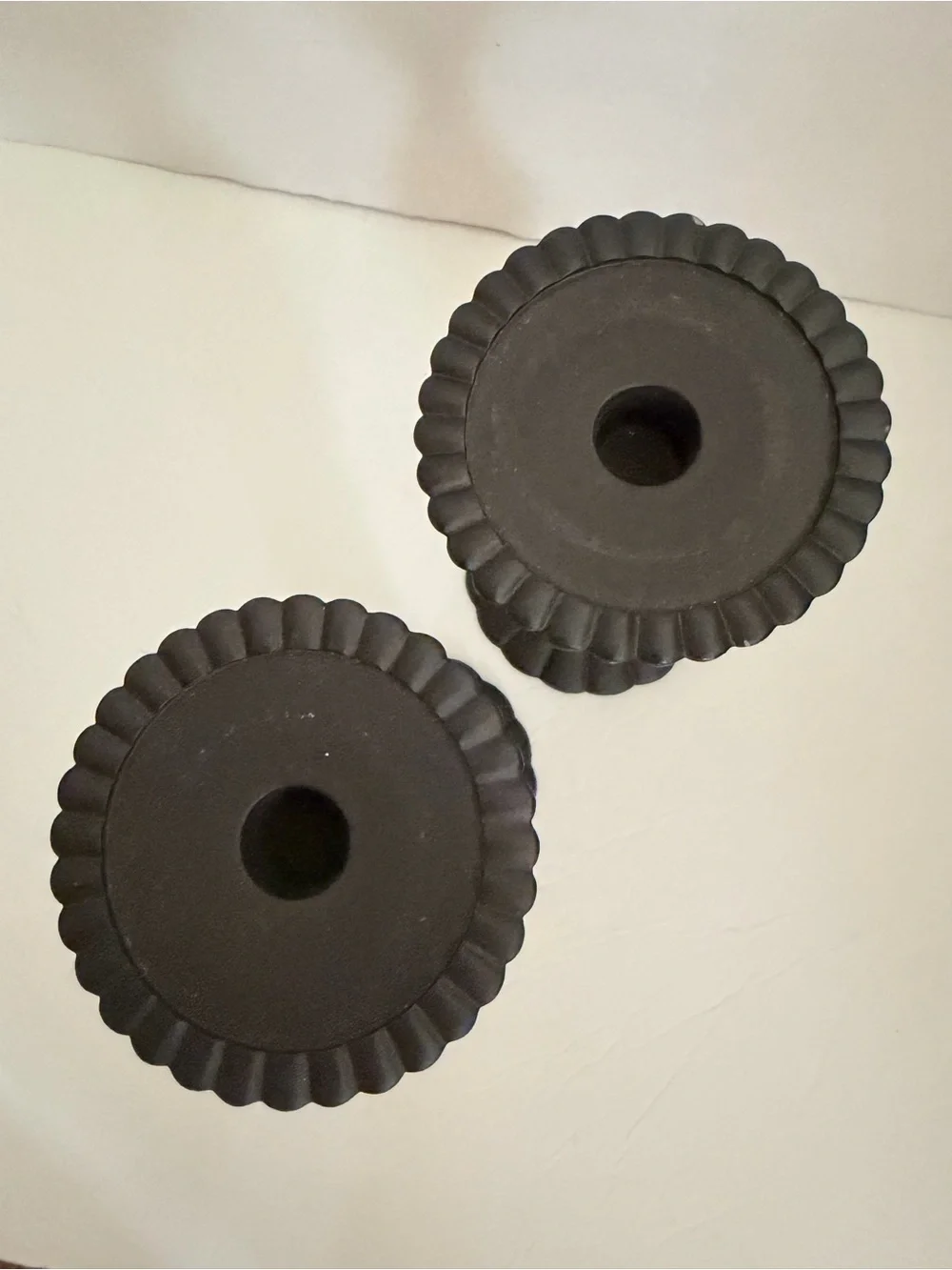 PartyLite Pair Amber Glass Candleholders with Black Bases 8” - Picture 14 of 16